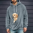 thumbnail image 2 of ZUBMGKTE Mens Hoodies Pet Holder Cat Dog Large Pouch Carriers Pullover with Drawstring Sweatshirt, 2 of 6