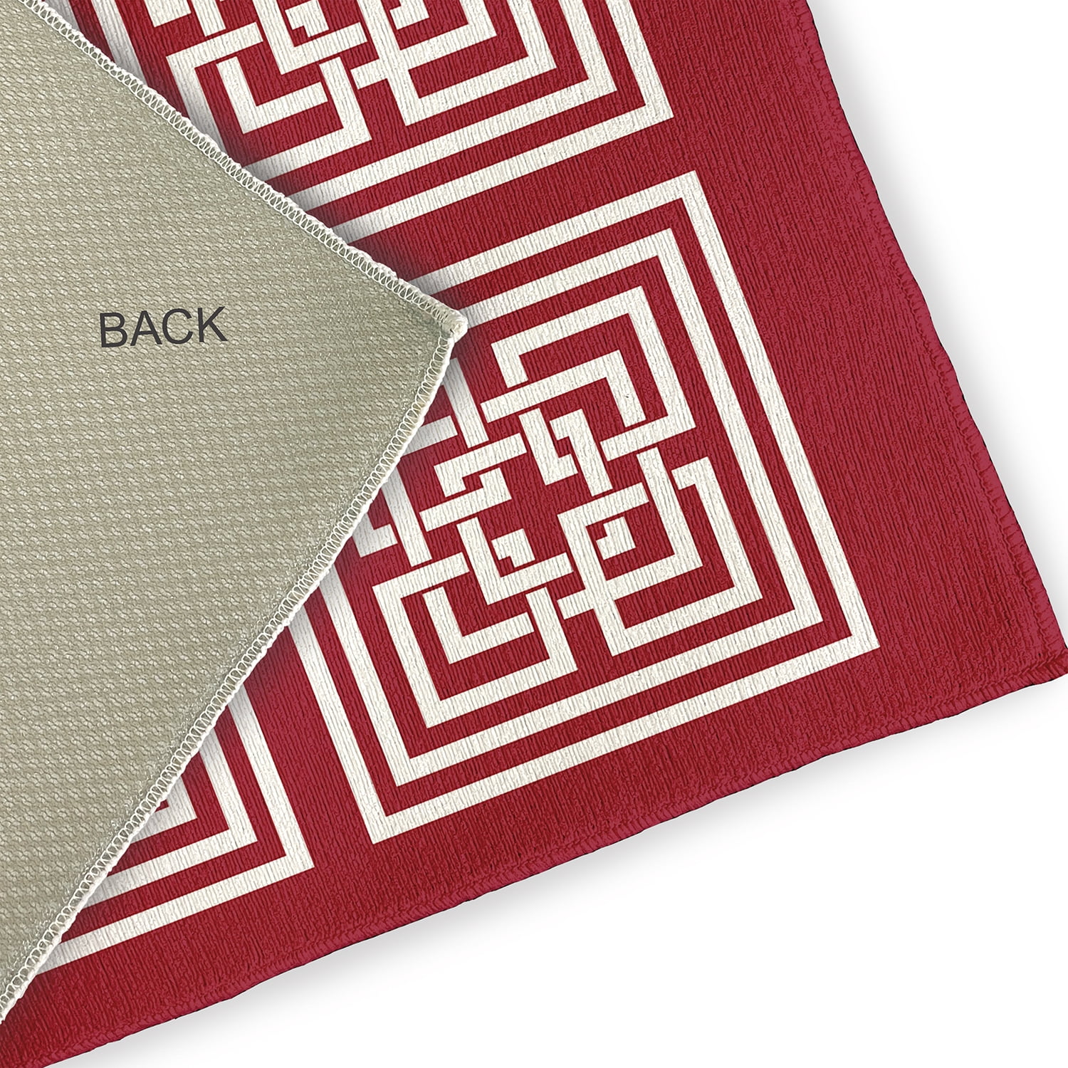 Simply Daisy 5' x 7' Sporty Red Greek New Key Indoor/outdoor Rug