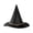 Black, variant on Halloween Felt Pointed Wizard Hat with Twine Rope Trim, Wide Brim Cone Costume Hat, Adult Party Dress Up Accessory for Stage Event Use Black