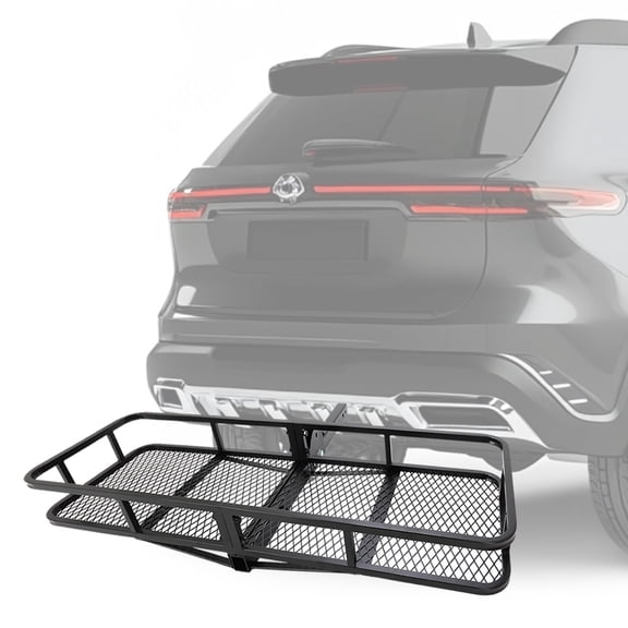 Kojem Hitch Cargo Carrier Rack 60"x21"x6" for 2"x2" Hitch Receiver Van SUV Truck Trailer 550lbs Folding Rear Luggage Basket Hitch Mount Cargo Rack
