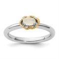 thumbnail image 5 of Auriga Fine Jewelry 925 Sterling Silver with 14K Moonstone Polished Ring for Women Size8, 5 of 6