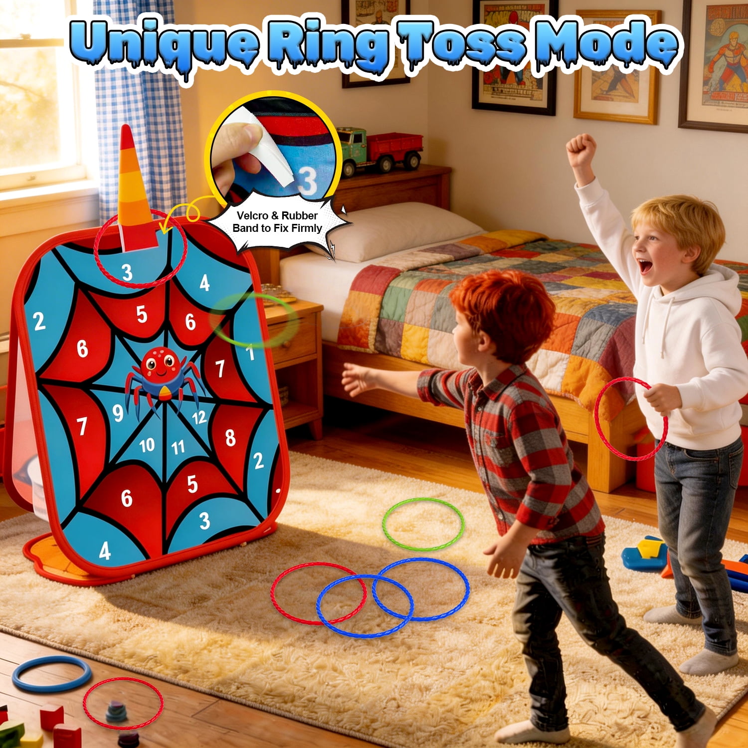 Caunedy 5 in 1 Bean Bag Toss Game Set,Family Party Supplies for Kids,Fun Outdoor Games Toys Gifts for Kids Age 3-10