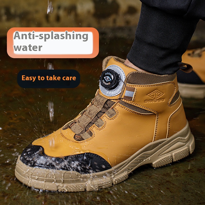 DINGGU Four season high top work shoes, steel toe shoes  display picture 3