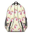 thumbnail image 3 of Unicorn and Stripe Yellow Pattern Backpack for School, Cute School Bag with Adjustable Shoulder Straps and Padded Back, 16.9"x12.6"x5.9", 3 of 5