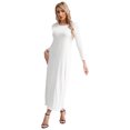 thumbnail image 3 of TTAO Robe une Pièce pour Femmes Prière Musulmane Arabe Dubai Longue Robe Décontractée Abaya Islamique Longues Robes Blanc G-TG, 3 of 6
