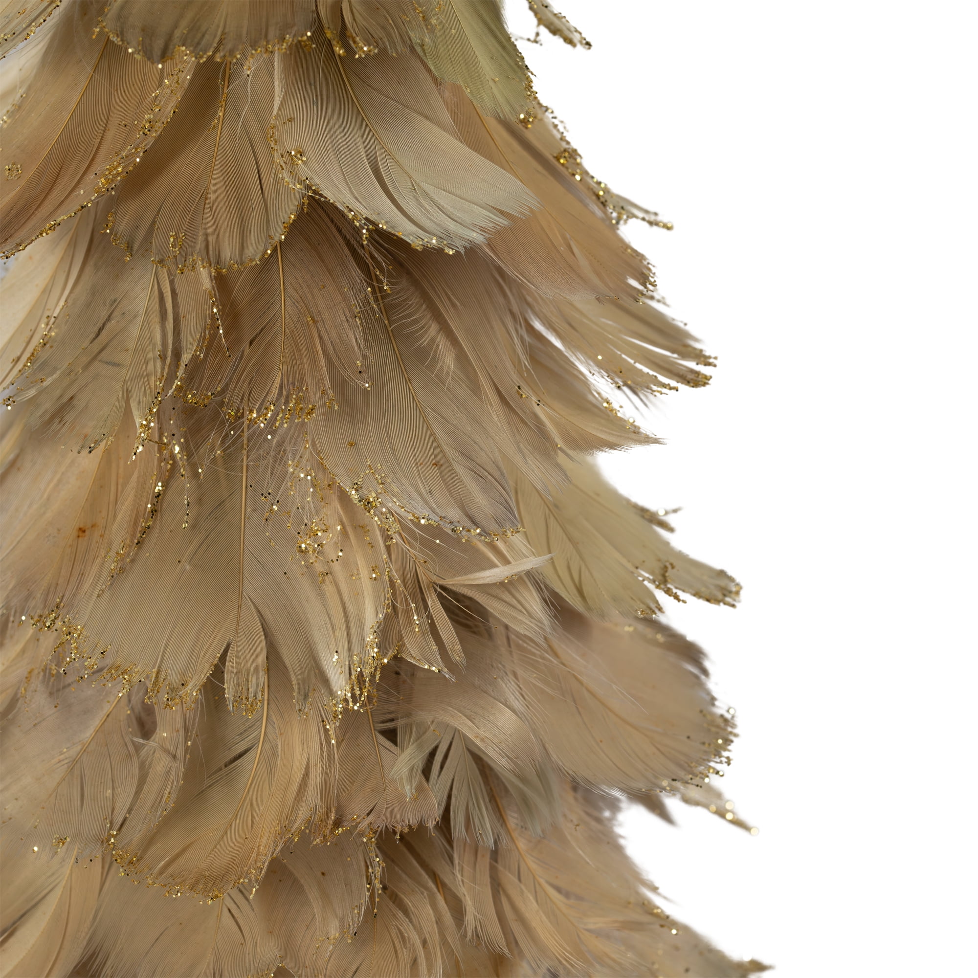 Small Layered Feathers Cone Tree Christmas Tabletop Decoration - 15.75"