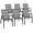Gray, variant on Biotree Set of 6 Outdoor PE Wicker Stackable Chairs with Sturdy Steel Frame for Garden Backyard and Patio Dining, Brown