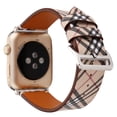 thumbnail image 4 of Correa para Apple Watch Correa de cuero a cuadros de moda para Apple Watch 7-1 Correa de cuero para iWatch 7, 4 of 6