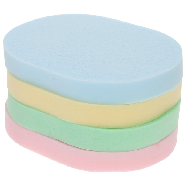 ColoMX Esponjas faciales ovaladas de 4 uds, esponja de limpieza Facial, depuradores faciales portátiles, esponjas para lavado de cara