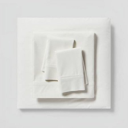 UPC 191908172828 product image for Twin 300 Thread Count Solid Organic Sheet Set Cream - Threshold | upcitemdb.com