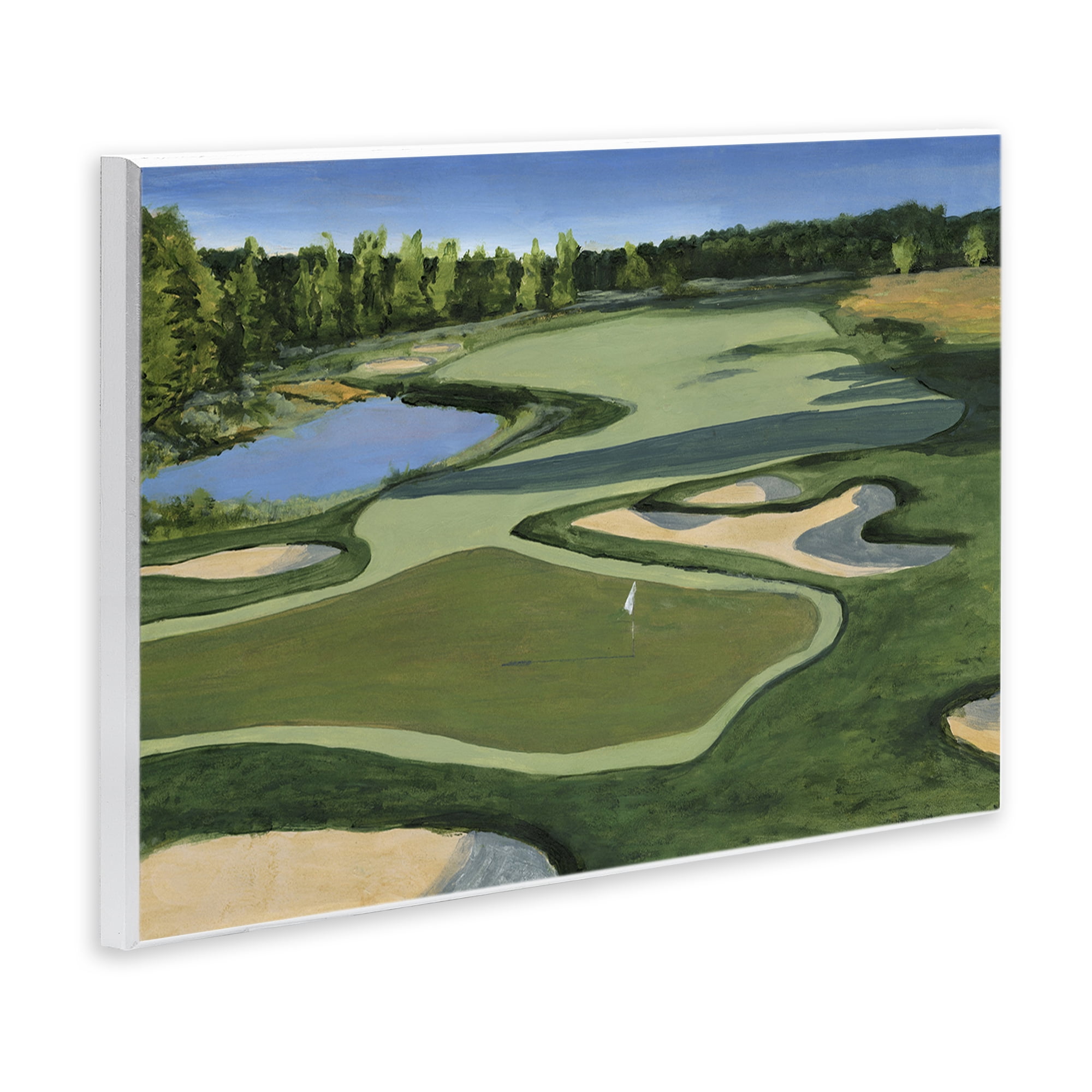 Stupell Industries Traditional Golf Course Landscape Painting Unframed Art Print Wall Art, 15 x 10