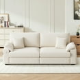 thumbnail image 3 of EOP 76" Loveseat Sofa, Comfy Modern 2-Seats Sofa with Pillow Armrest, USB/Type-C Port, Side Storage, Removable Cover, Deep Seat Couch, Small Couches for Small Space and Living Room, Beige, 3 of 11