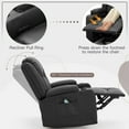 thumbnail image 6 of YODOLLA Massage Manual Recliner Chair with Heat and Vibration Massage, PU Leather Swivel Rocker Recliner Chair for Adults with 2 Cup Holders, Remote Control-Black, 6 of 9
