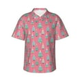 thumbnail image 1 of Balery Pastel Christmas Trees on Pink Camisas hawaianas de manga corta para hombre, camisas playeras de corte holgado, camisas de vacaciones con botones,3X-Large, 1 of 7