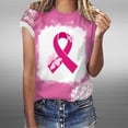 thumbnail image 4 of WREESH Breast Cancer Awareness T-Shirts For Women Pink Ribbon Short Sleeve Tees Round Neck Loose Workout Tops Pink K, 4 of 5