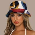 thumbnail image 2 of MSJUHEG Bucket Hat Cowboy Hat Trucker Hat Winter Printed Thick Bucket Warm Hat Bucket Cap Basin Hat for Women Men Hats for Women Fascinators Hats for Women Polyester 1PC Hat White One Size, 2 of 4