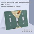thumbnail image 3 of Yayeee Toggle Light Switch Wall Plate 2-Gang 4.56"x4.48" Decorative Outlet Cover, Beige Martini, 3 of 7