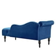thumbnail image 6 of Aijia 60.6" Velvet Chaise Lounge with Button-Tufted Design, Nailhead Trim, Solid Wood Legs & 1 Pillow - Blue (Left Arm Facing) for Living Room Relaxation, 6 of 7