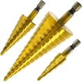 thumbnail image 1 of Sheet Metal Hole Drilling Titanium Step Drill Bit, Unique Design For Power Tools Chuck Compatibility And Quick Release, 1 of 8