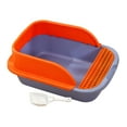thumbnail image 2 of Cajas de arena para gatos con pala para gatos de interior, fáciles de limpiar, con la parte superior abierta para gatitos. Azul Naranja Medio, 2 of 9