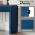 thumbnail image 5 of 53 Inch Fluted Table for Entryway, Farmhouse Console Table with 3 Drawers and Adjustable Foot, Solid Wood Couch Tables Behind Sofa for Hallway, Living Room, Foyer, Navy, 5 of 8