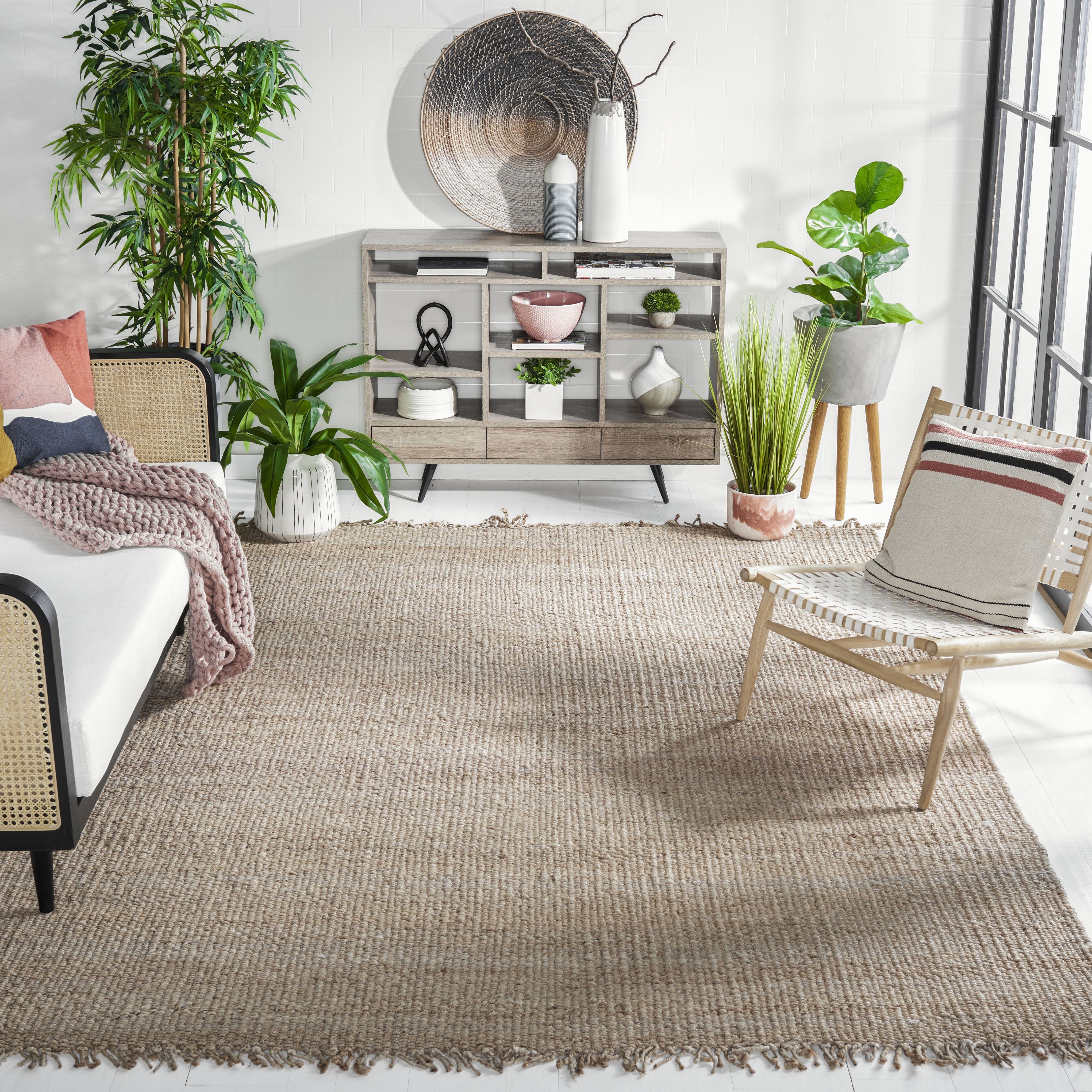 SAFAVIEH Natural Fiber Clara Solid Area Rug, Grey, 10' x 14'