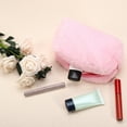 thumbnail image 3 of Unique Bargains Small Plush Makeup Bag Soft Beauty Cosmetic Bag Cute Travel Zipper Toiletry Bag for Women Pink, 3 of 7