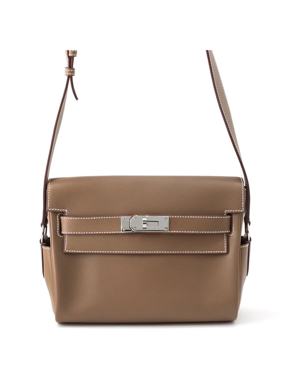 Pre-Owned Hermes Herms Kelly PM Etoupe/Evercolor Double Stamp Men's (Good)