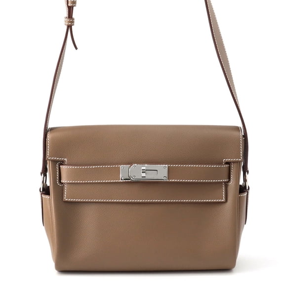 Pre-Owned Hermes Hermès Kelly PM Etoupe/Evercolor Double Stamp Men's (Good)
