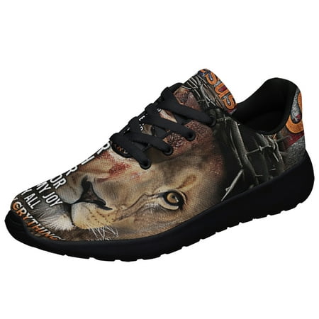

Jesus Is My God My Everything Lion ChriStan Cross Jesus Shoes Sneakers Black Size 13