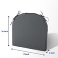 thumbnail image 3 of Peace Nest U Shaped 17" x 16" Gray Solid Print Round Chair Outdoor Seating Cushion, Waterproof Patio Furniture Cushions, Set of 4, 3 of 6