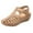 Beige, variant on Woman Summer Fashion Casual Wedge Sandals Casual Flat Solid Color Loophole Shoes