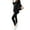 Black L, variant on 2 Pcs/Set Women Spring Autumn Top Pants Set Hooded Pure Color Long Sleeves Hoodie Elastic Waist Sweatpants Sport Outfit Casual Tracksuit