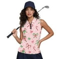 thumbnail image 4 of Yuyamidu Candy Canes Golf Shirt for Women Pink Christmas Sleeveless 1/4 Zip Up Golf Shirt Tank Tops Bow Athletic Shirts Size XL, 4 of 8
