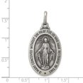 thumbnail image 2 of 925 Sterling Silver Solid Reversible Oxidized Not engraveable Immaculate Conception Medal Charm 40x30mm Wide Pendant Nec, 2 of 2