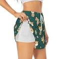 thumbnail image 2 of Haiem Cute Shiba Women's 2 in 1 Running Shorts - Lightweight Athletic Workout Gym Yoga Breathable Sports Shorts Liner with Phone Pockets-Small, 2 of 9