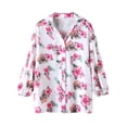 thumbnail image 5 of Nlife Women Hawaiian Long Sleeve Shirt for Women Floral V-Neck Blouse Button Down Top, 5 of 8