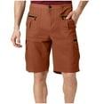 thumbnail image 2 of FRSASU Mens solid color Cargo Shorts Capri Elastic Casual Summer Shorts with Pockets zipper button work pants Red, 2 of 7