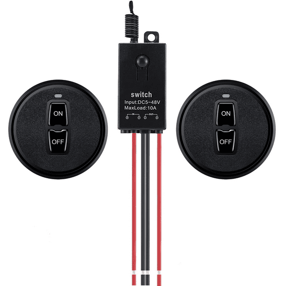 12V Mini Wireless RF Switch, DC 12V/24V/48V, 10A Long Range Remote Control