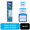 Ziploc® Brand Holiday Freezer Gallon Bags, 14 Count, Reusable, Easy Open Tabs, Secure Double Zipper, Non-Slip Texture, Limited Edition, Festive Holiday Designs