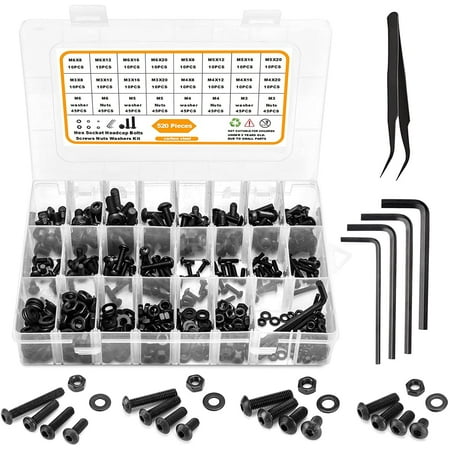 Set Screw Assortment Kit, M3 M4 M5 M6 Button Head Socket Cap Screws 520 ...