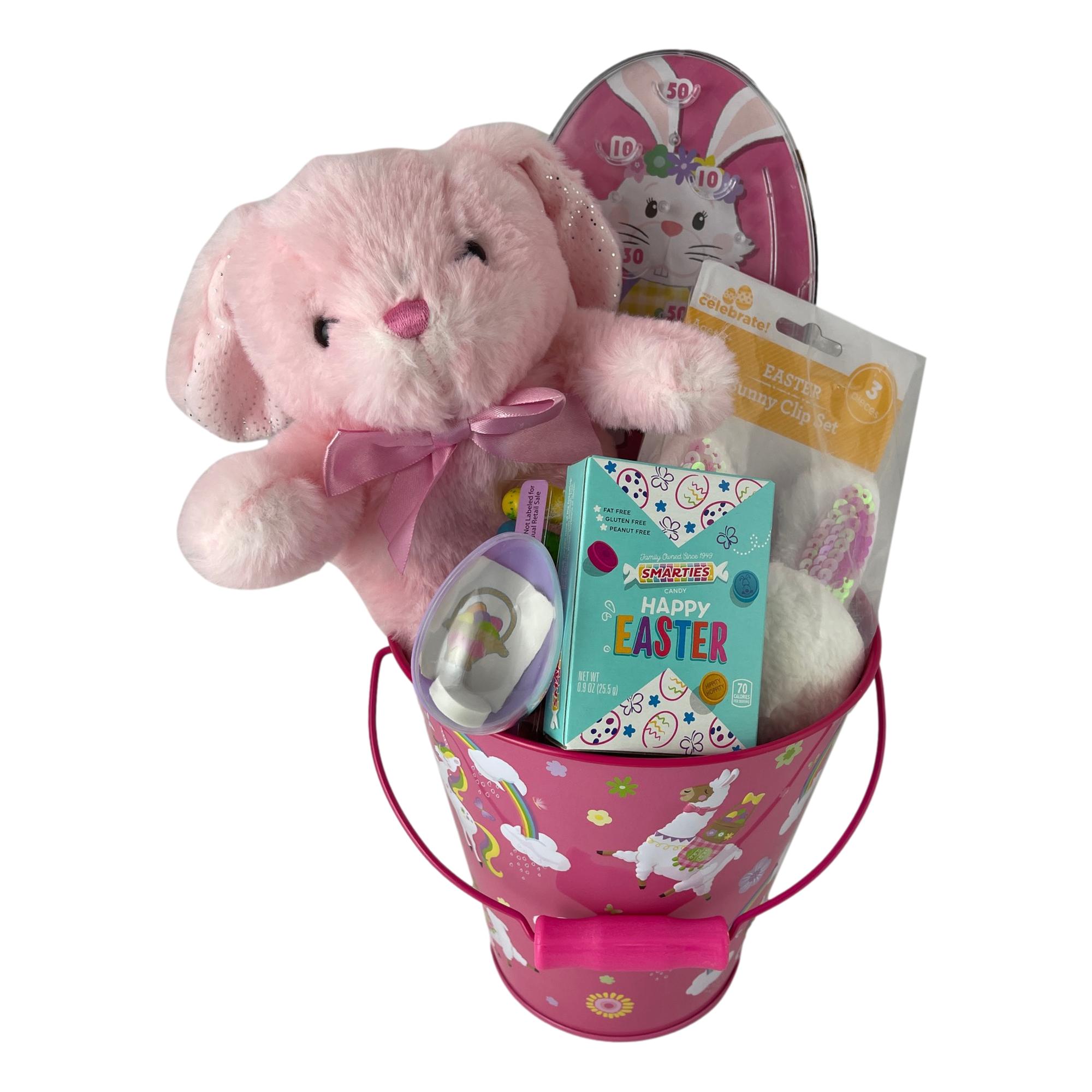 Little Girls Prefilled Easter Basket Unicorn Plush Bunny Filled with