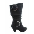 thumbnail image 2 of Auto 8k Youth Girl's Kid's Zipper Low Heel Round Toe Buckle Dress Boot ( Black, 3 ), 2 of 2