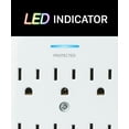 thumbnail image 4 of Fosmon 6-Outlet Power Strip Surge Protector 1200 Joules (2 Packs), Wall Mount Adapter Tap, Multi-Plug Outlet Wall Charger Extender, Charging Station, ETL Listed for Home, Dorm Room & Office - White, 4 of 7