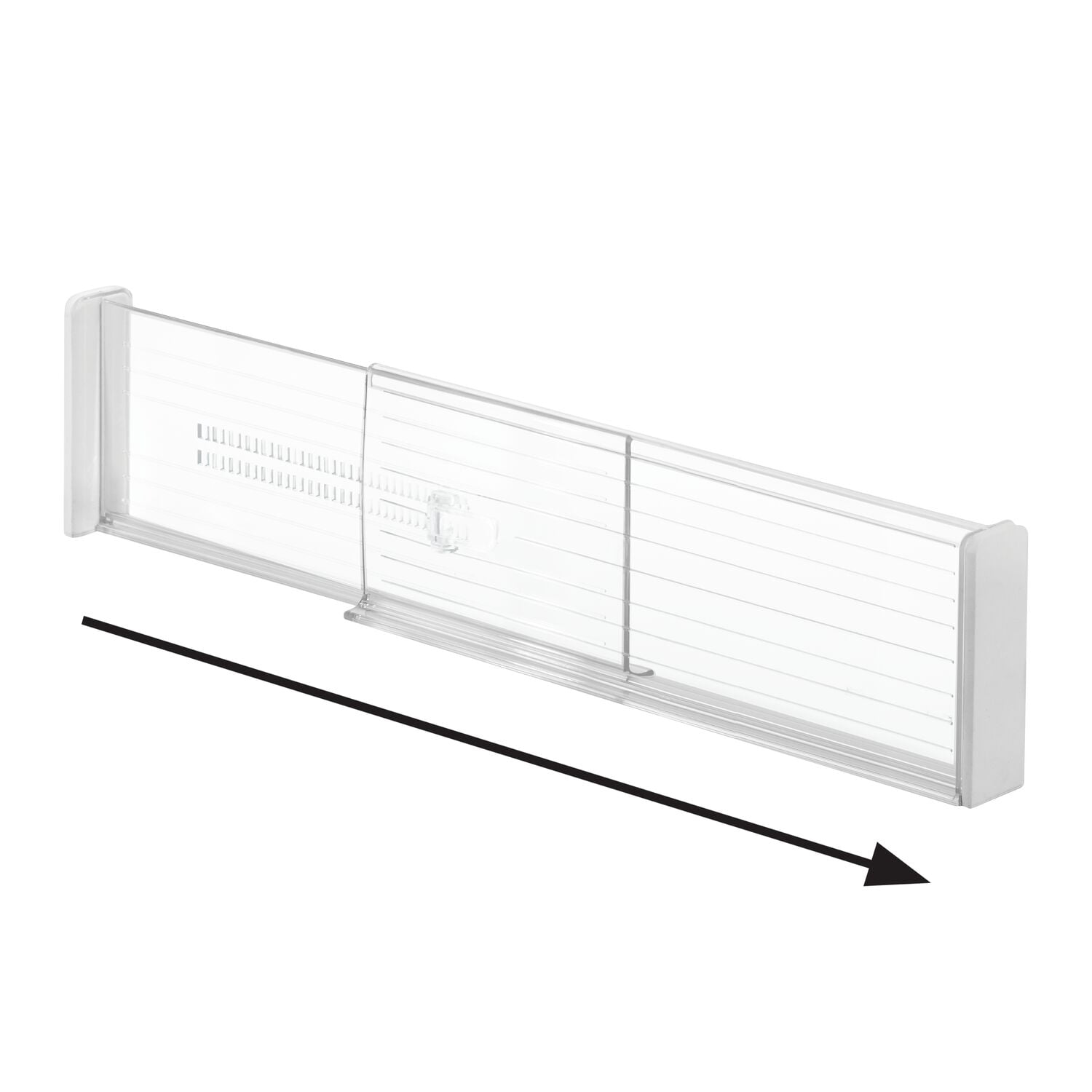 iDesign Linus BPA-Free Plastic Set of 2 Adjustable Drawer Cabinet Organizer, Clear