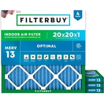 Filterbuy 20x20x1 MERV 13 Health Defense, Pleated HVAC AC Furnace Air Filters (4-Pack)