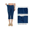 thumbnail image 6 of Mapamyumco Women's Ultra Breathable Lightweight Quick Dry Capri Pants Slim Golf Hiking Navy 2XL, 6 of 7