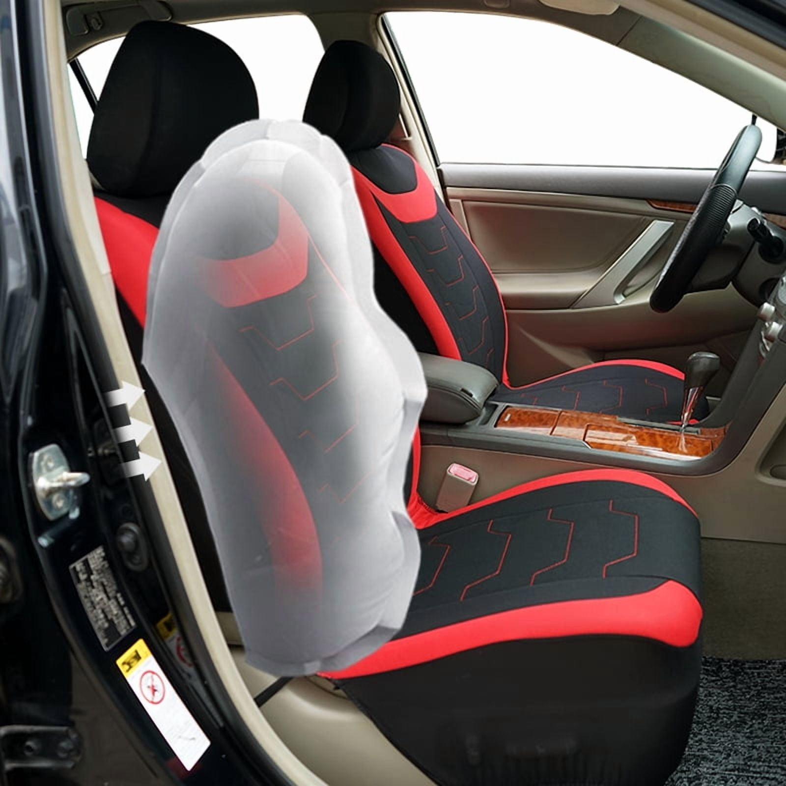 Autoking Cover Stripe Polyester 9pcs Racing Car Seat Covers Set Universal Seat Protector Accessories Interior Fit for Most Car Blue
