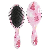 Pink Christmas Tree Hair Brush,Girls Detangling Hair Brush,Glide Through Tangles with Ease for Wet & Dry Hair,8.8"X2.8"