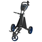 Spin It Golf Products GCDrive-BB Easy Drive Golf Push Cart, Black & Blue